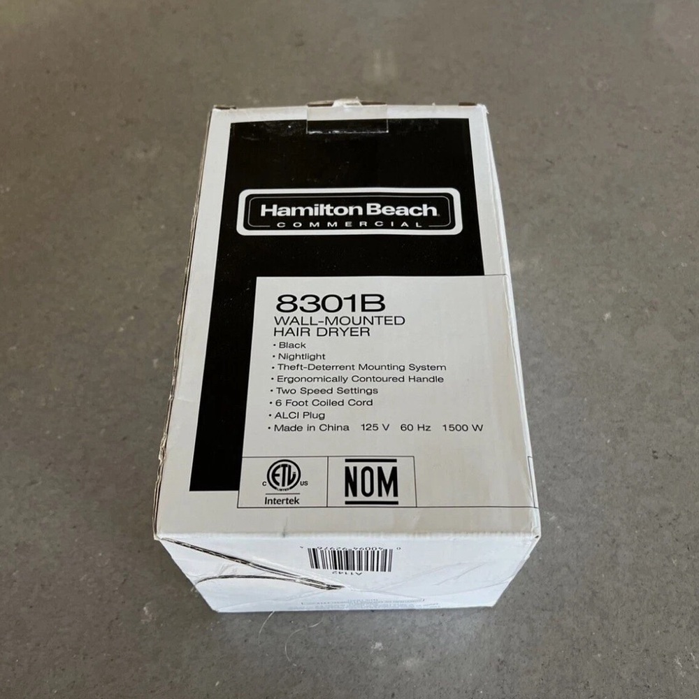 Hamilton Beach 8301B Wall Mounted Hair Dryer